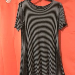 black and white striped dress